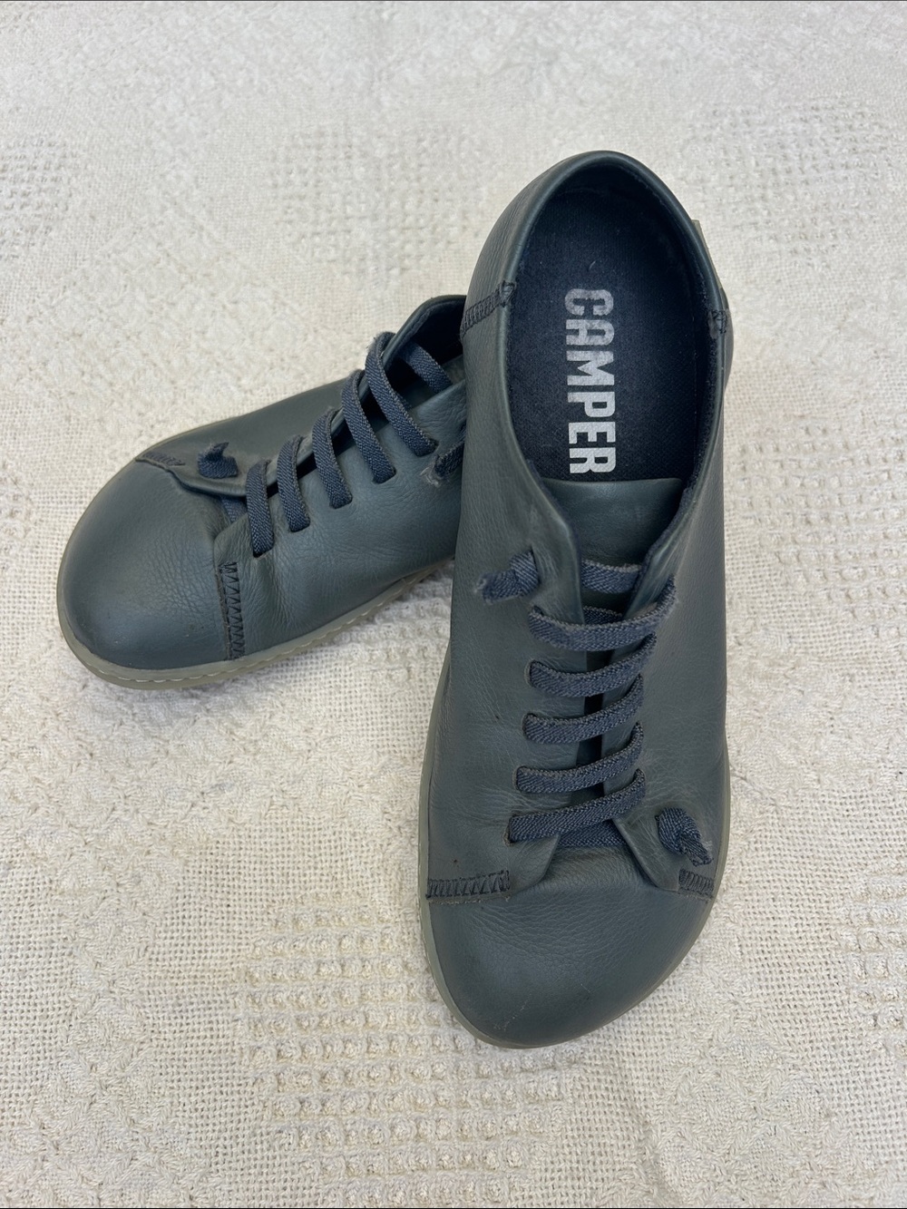 Camper Peu Men's Grey Leather Lace-Up shoes. EU size 41